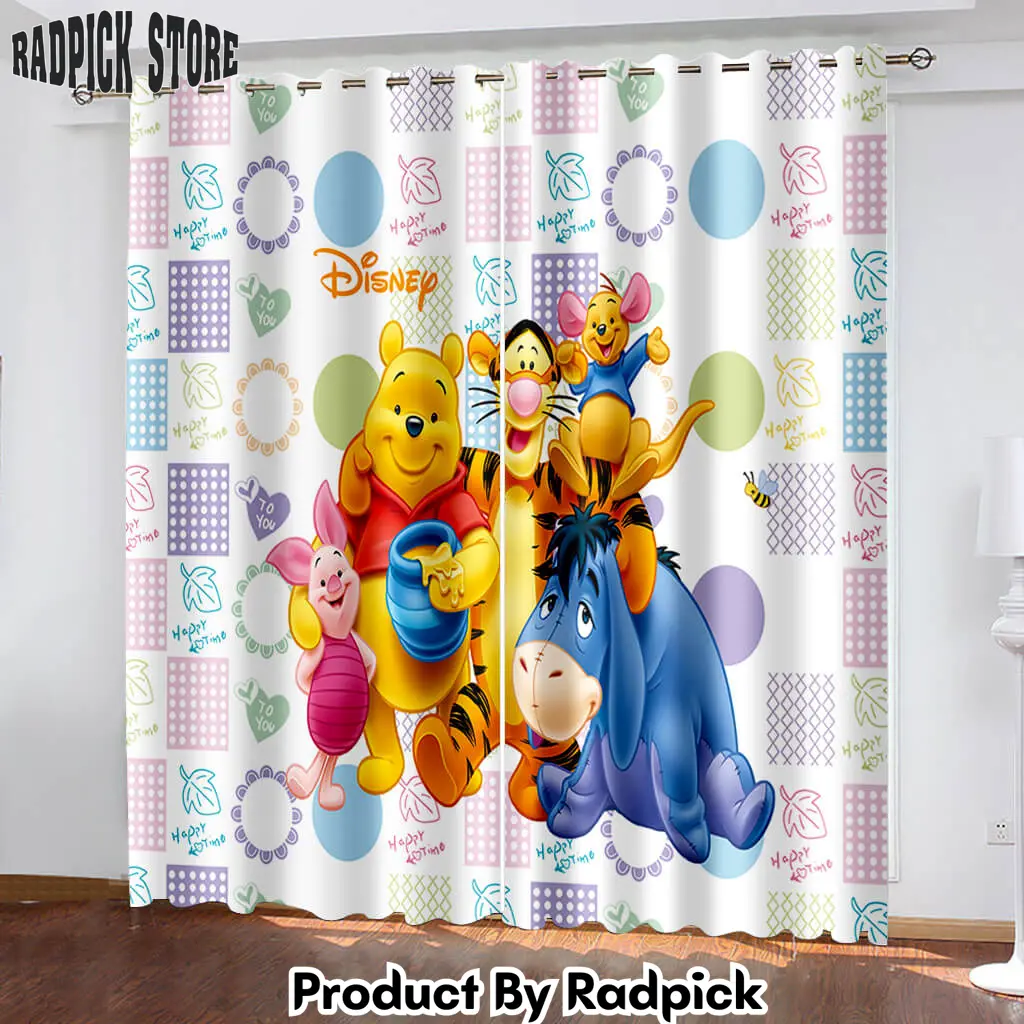 Winniethe pooh curtains blackout window treatments drapes room decoration  rp150